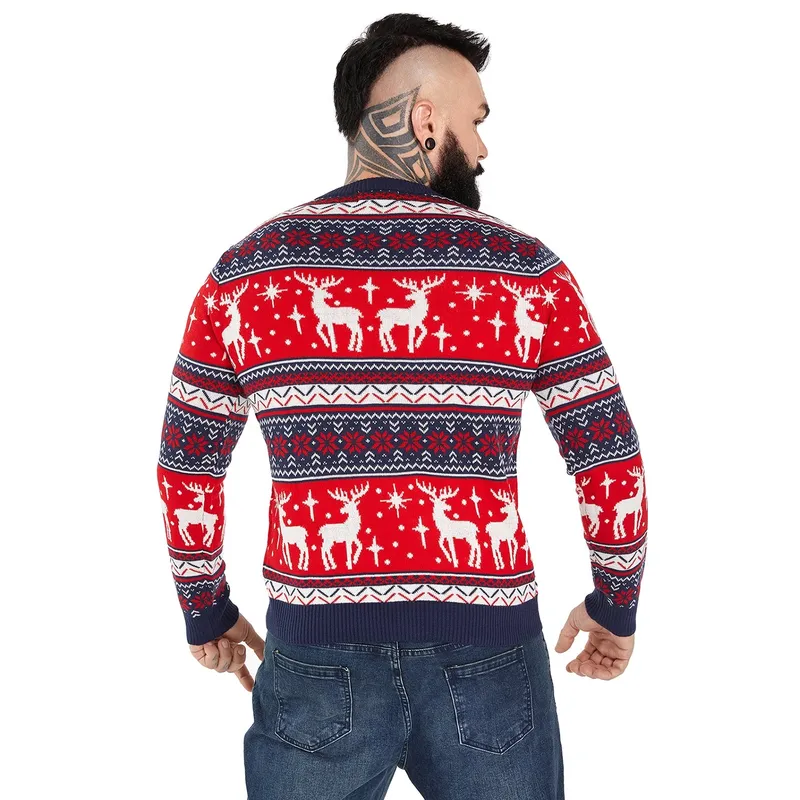 Reindeer on Repeat Mens Funny Christmas Sweater