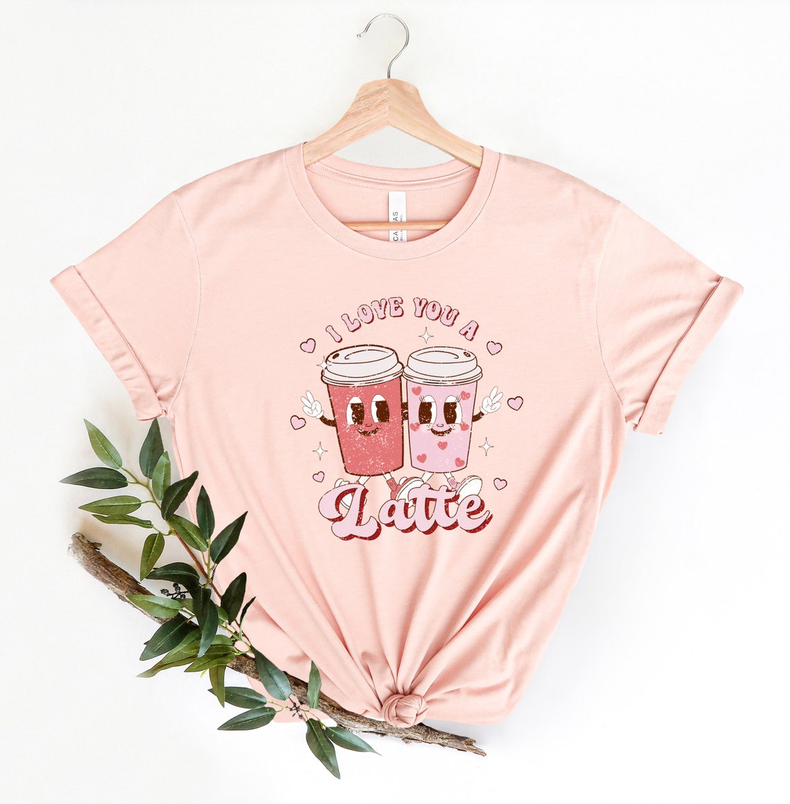 Retro Valentines Day Shirt, Valentines Day Shirts For Woman, Latte Valentine Shirt