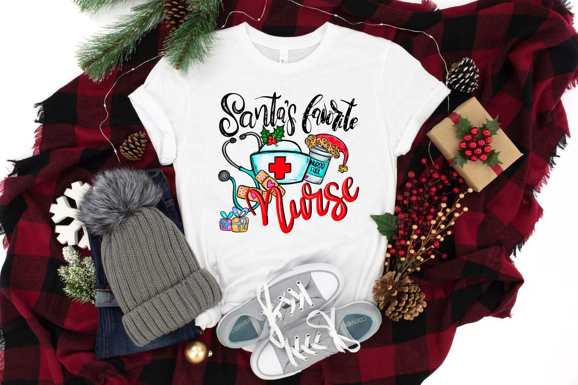 Santa's Favorite Nurse Shirt, Cute Santa Shirt