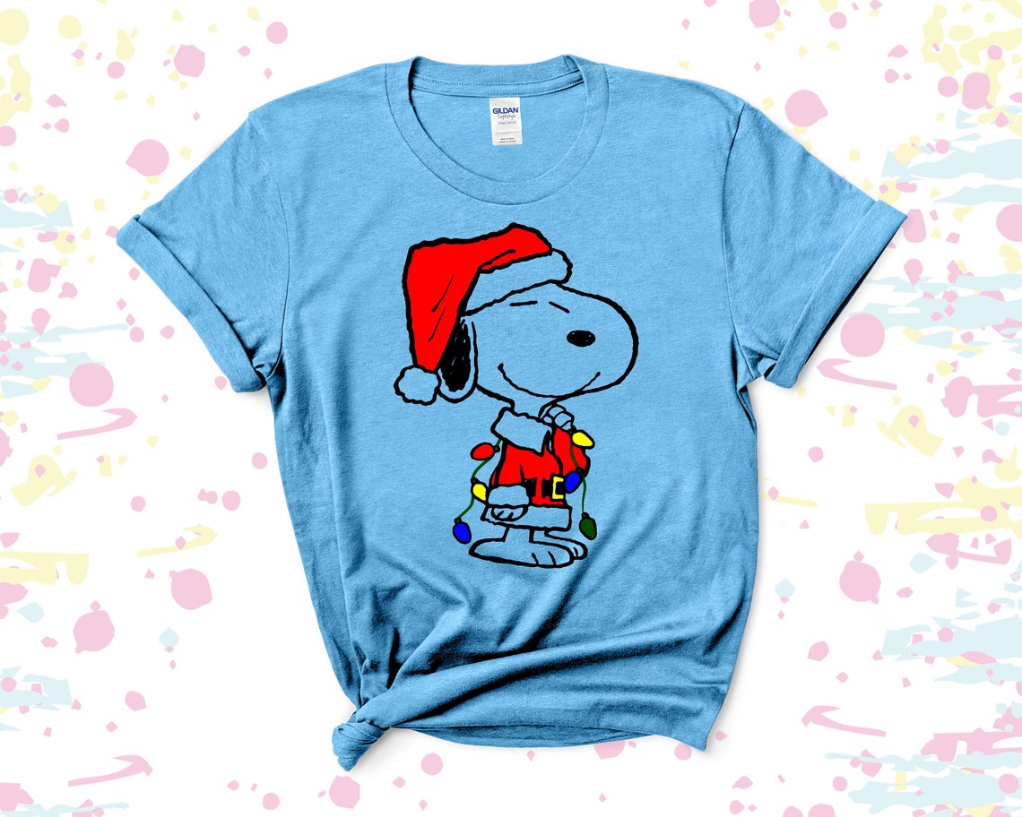 Snoopy Christmas Lights T-Shirt, Dog Lover Mom Shirt