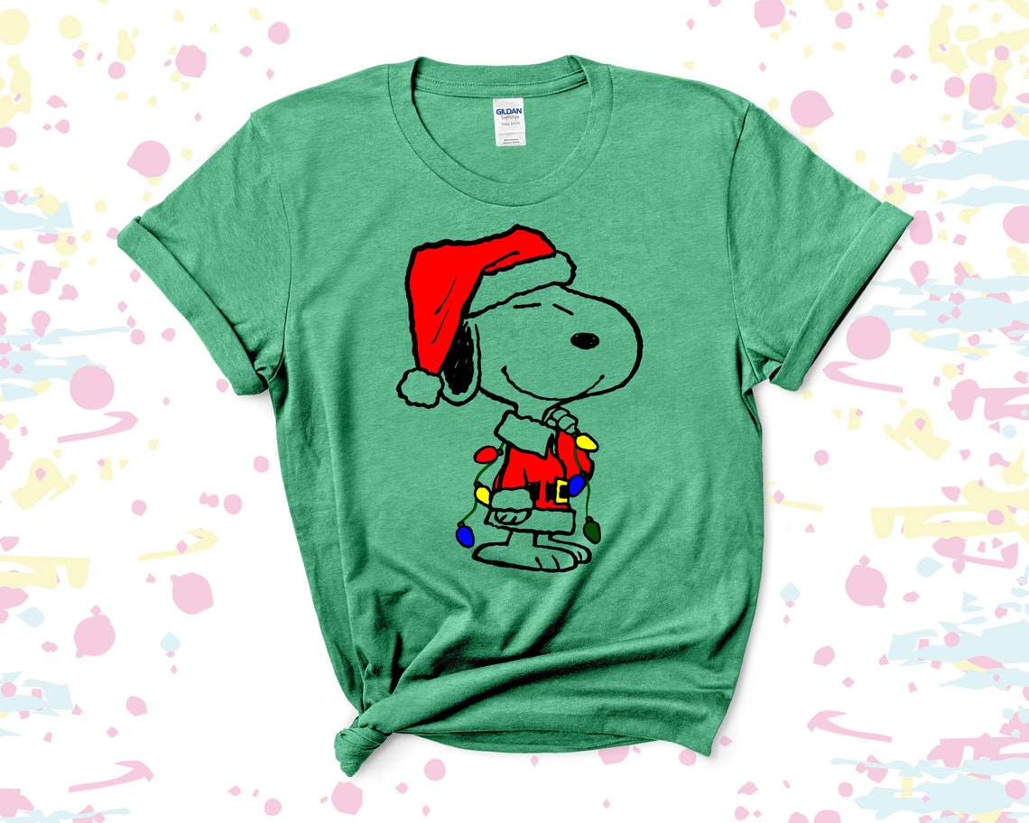 Snoopy Christmas Lights T-Shirt, Dog Lover Mom Shirt