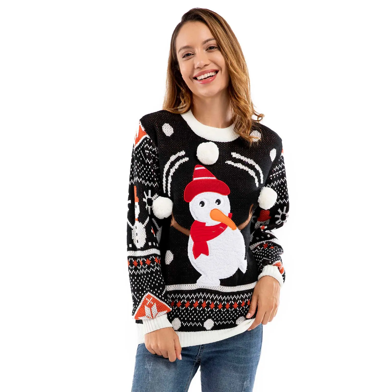 Snow Jolly Good Womens Ugly Christmas Sweater