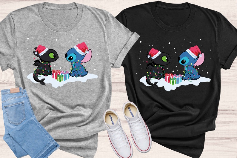 Stitch & Toothless Disney Tee Shirt - Family Trip Shirt