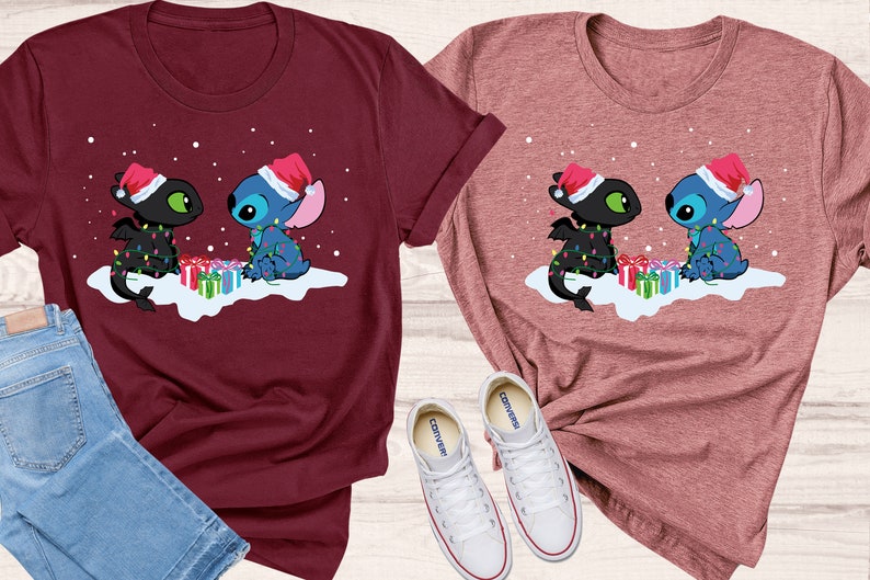 Stitch & Toothless Disney Tee Shirt - Family Trip Shirt
