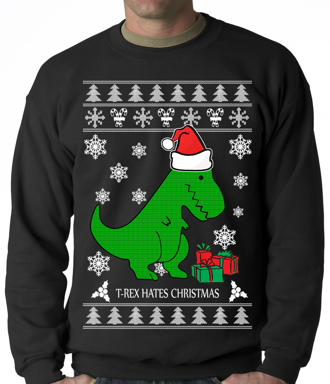 T-Rex Hates Christmas Ugly Christmas Shirt