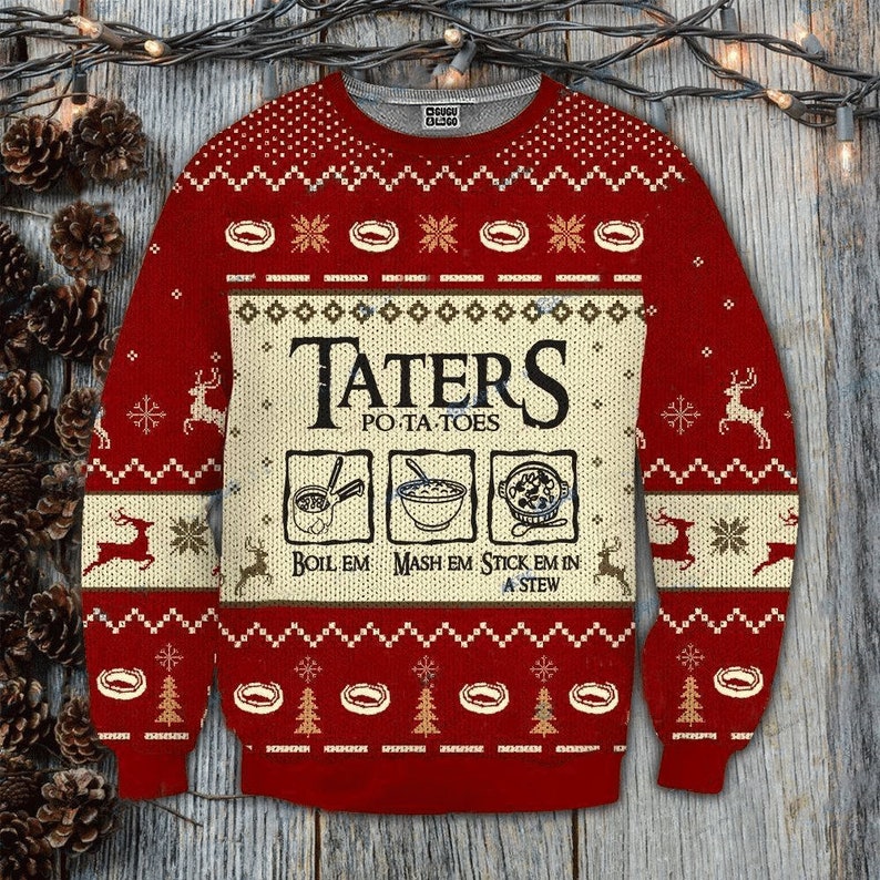 Taters Potatoes LOTR Red Knitted Sweater