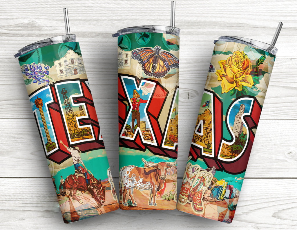 Texas Symbols Beautiful Pattern Art Gifts For Texas Lover Skinny Tumbler