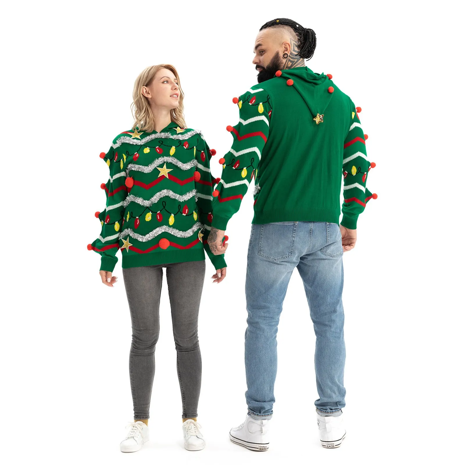 Totally Tinseltown Funny Ugly Mens LED Christmas Sweater