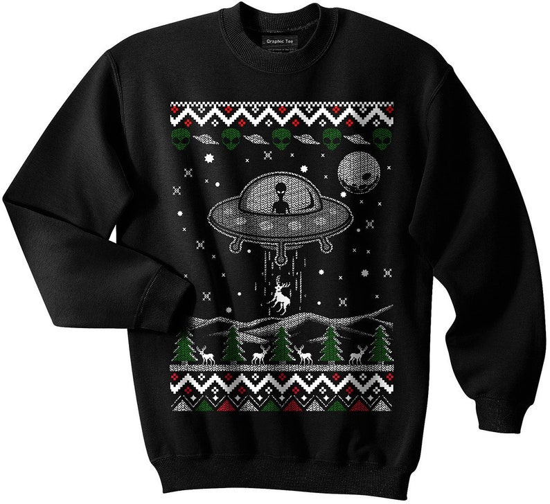UFO Ugly Christmas Sweater, Alien, Spaceship