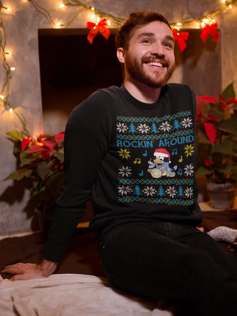 Ugly Christmas Sweater Bluey, Funny, Unisex
