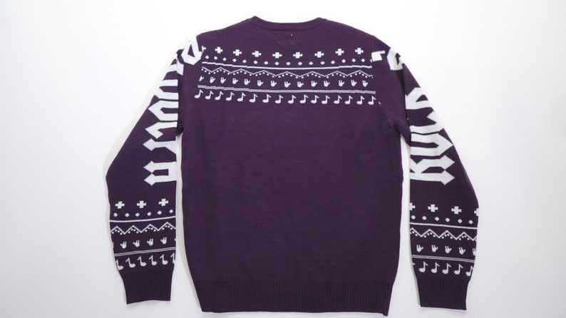 Ugly Christmas Sweater Rockin Rudolph Purple Sweater