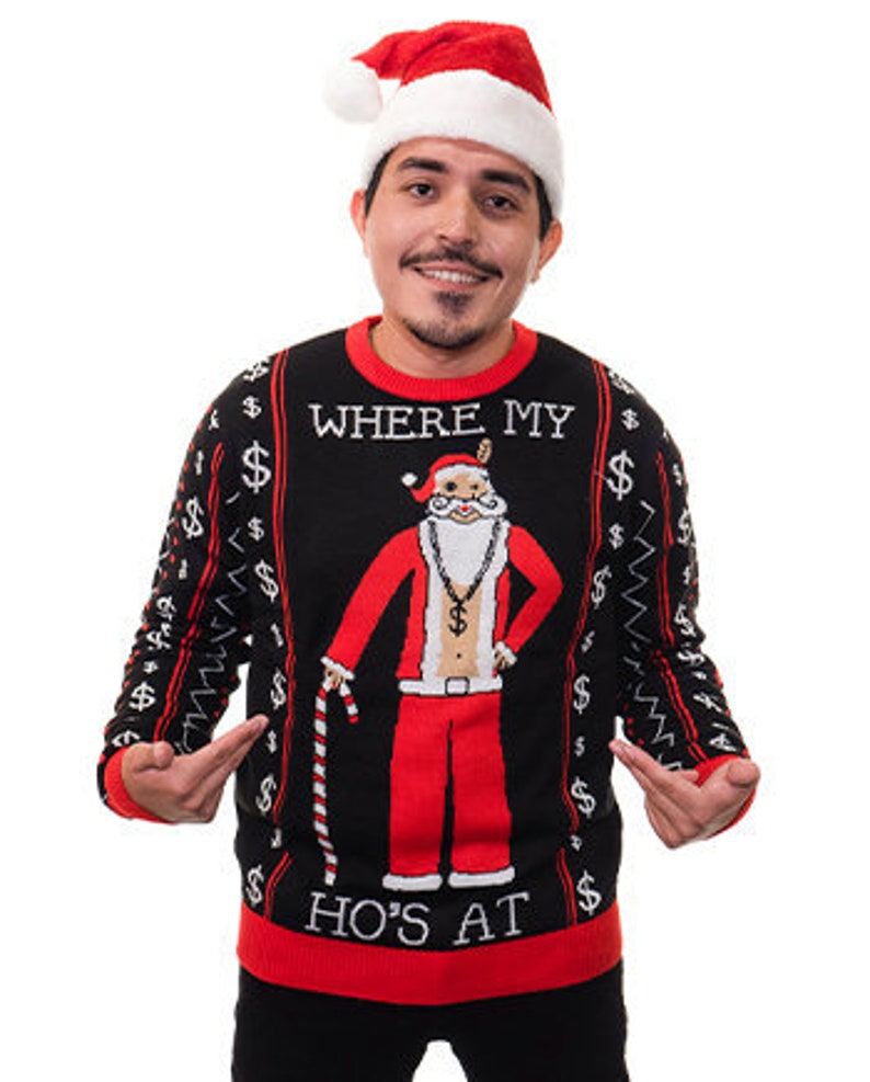 Ugly Christmas Sweater Santas Hos