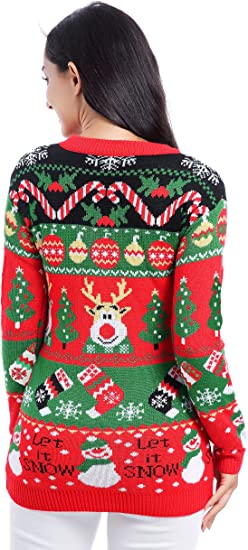 Ugly Christmas Sweater for Women Merry Reindeer