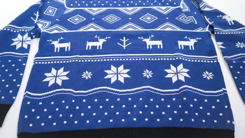 Ugly Sweater Classic Blue Deer, Womens Sweaters