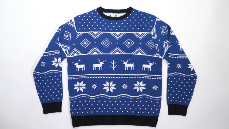 Ugly Sweater Classic Blue Deer, Womens Sweaters