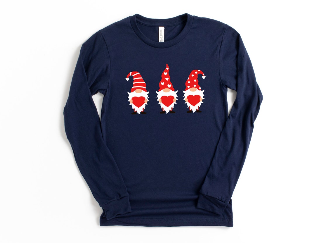 Valentine Gnomes with Heart Valentines Day Shirts