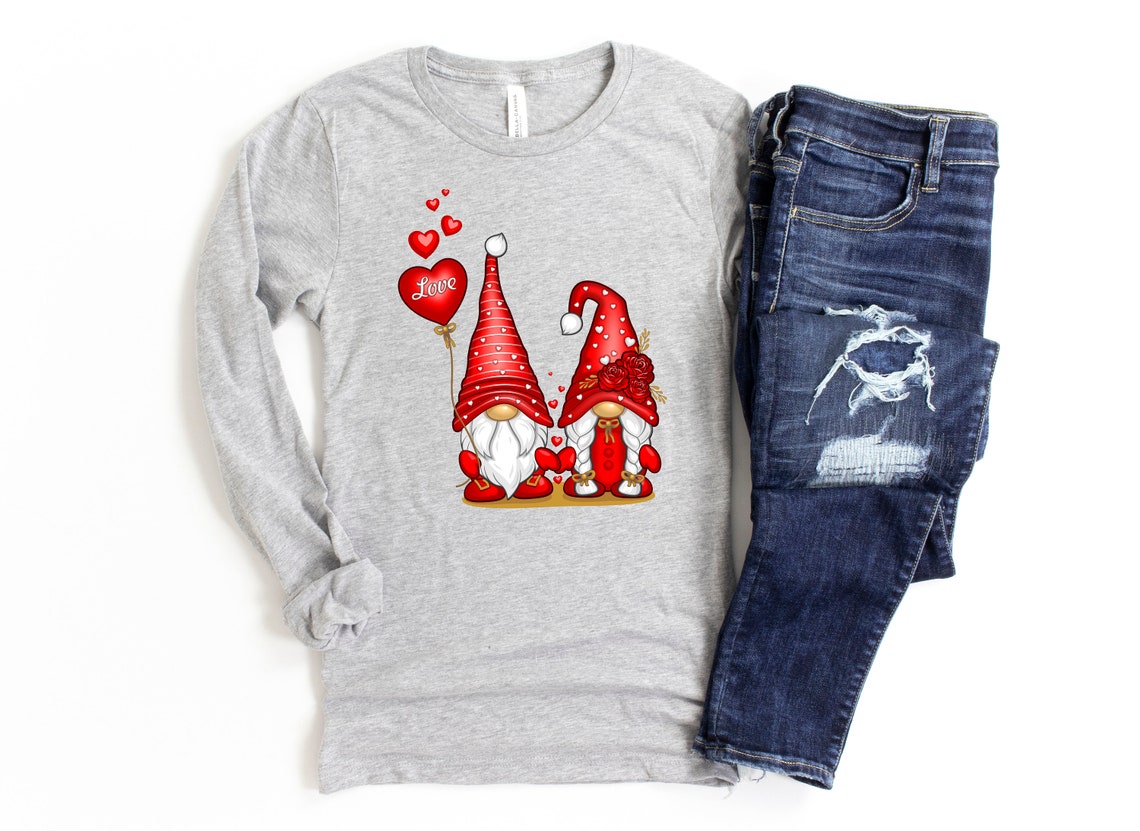 Valentine Red Gnomes with Heart Shirt