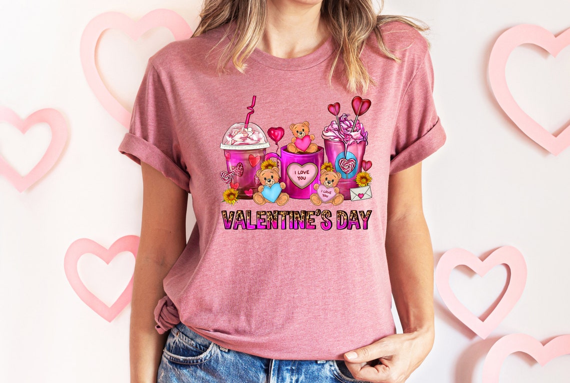 Valentines Day Coffee Cups Shirt, Valentines Day Shirts For Woman