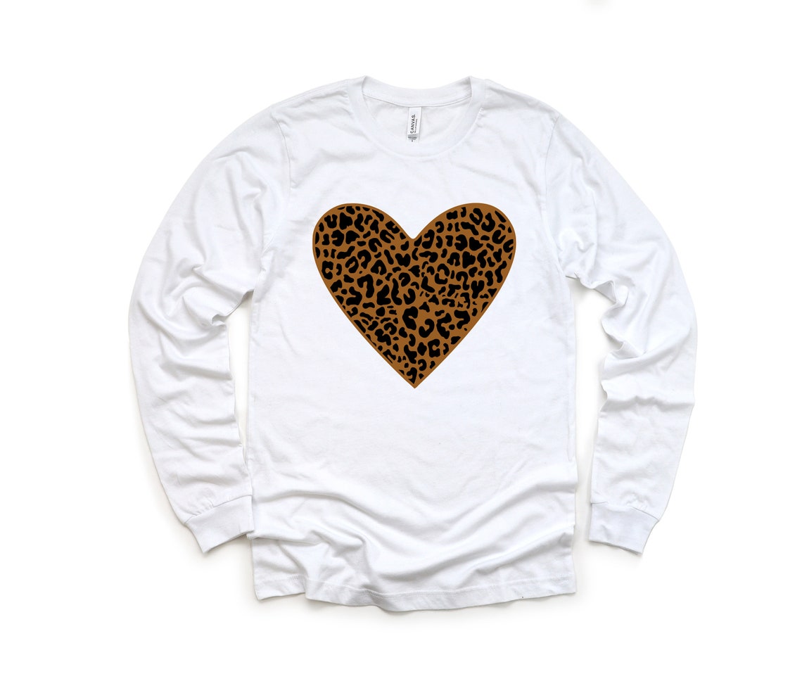Valentines Day Shirt, Leopard heart Shirt Cheetah