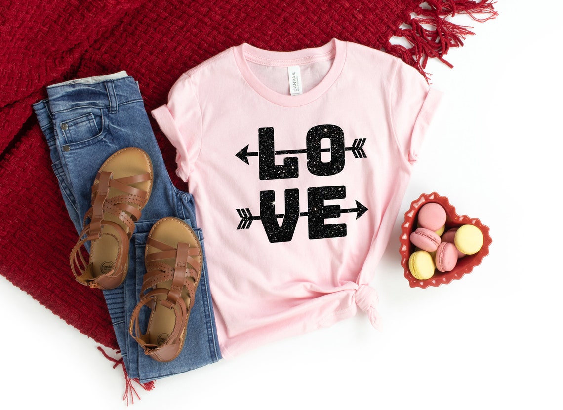 Valentines Day Shirt, Love Shirt, Double Arrow Heart