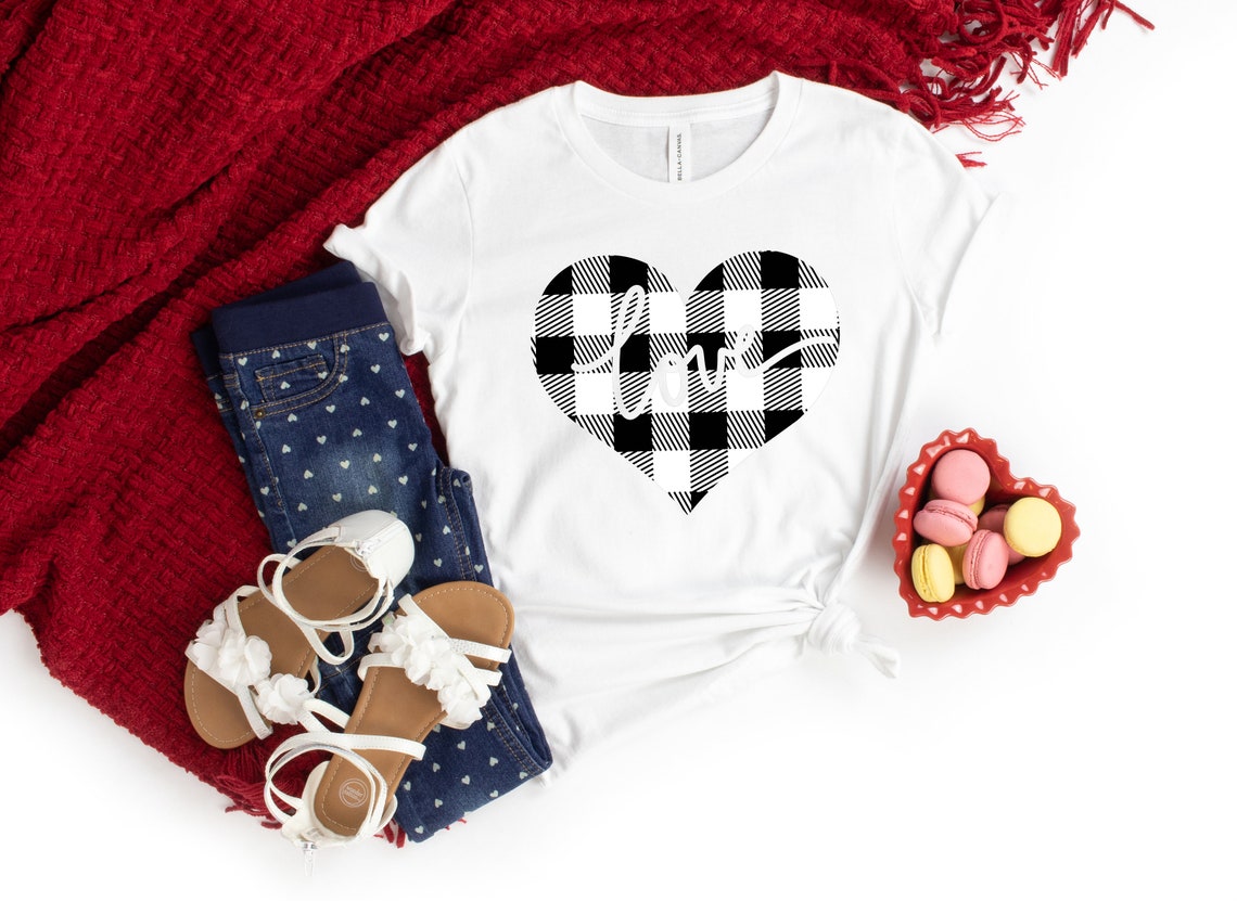 Valentines Day Shirt, Plaid Heart Shirt, Valentines Day Shirts For Women