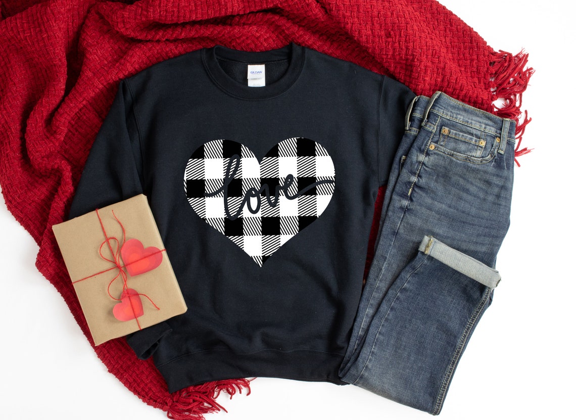 Valentines Day Shirt, Plaid Heart Shirt, Valentines Day Shirts For Women