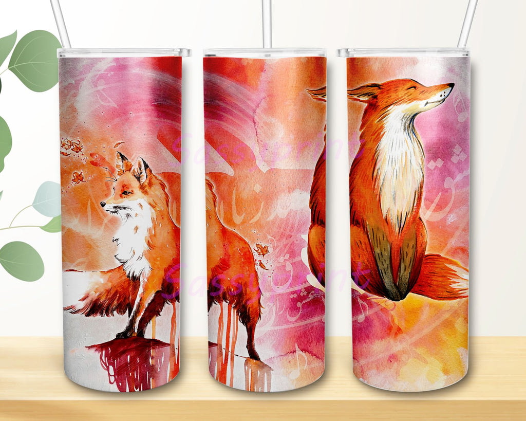 Watercolor Fox Beautiful Gifts For Fox Lover 20oz 30oz Skinny Tumbler