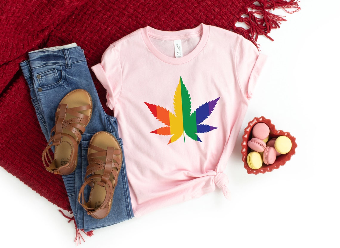 Watercolor Rainbow Flower Shirt, Valentines Day Shirts For Woman