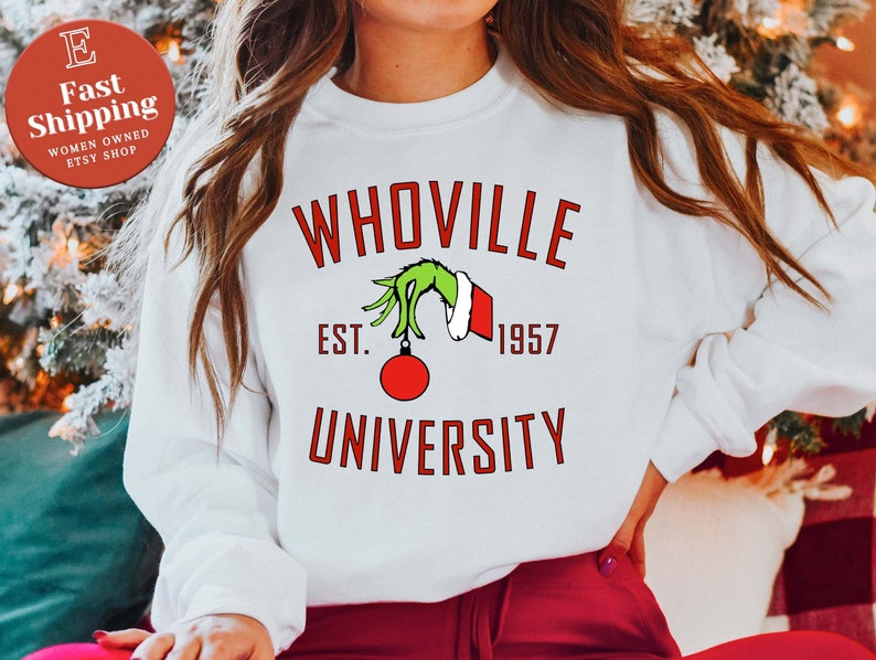 boldoversize Plus Size Christmas Whoville University Est 1957 Sweatshirt