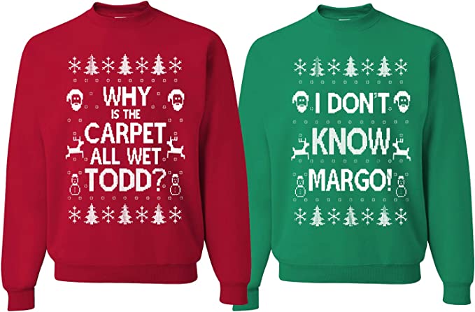 Why is The Carpet All Wet Todd Margo Couples Ugly Christmas