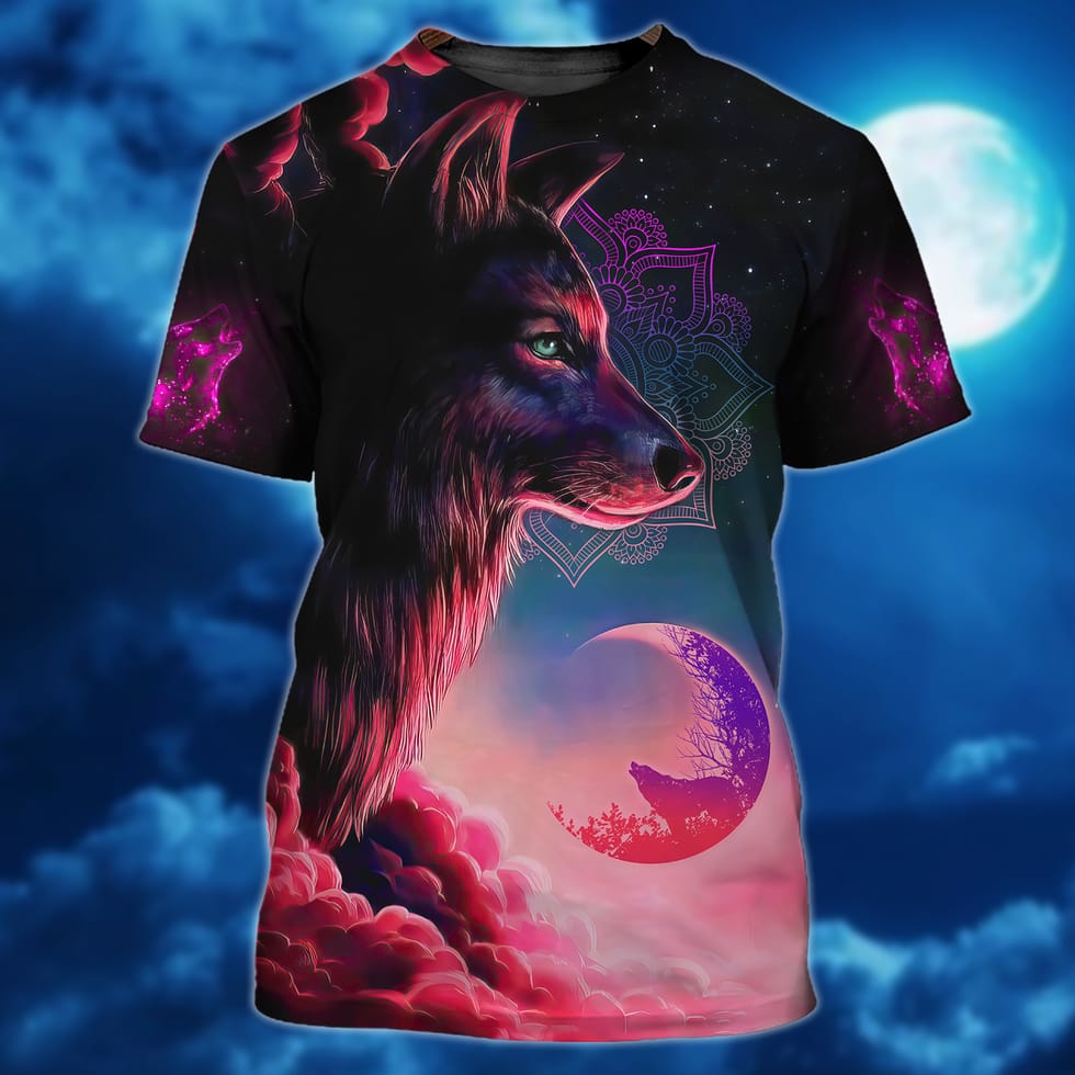 Wolf Purple Beautiful Moon Gifts For Wolf Lover