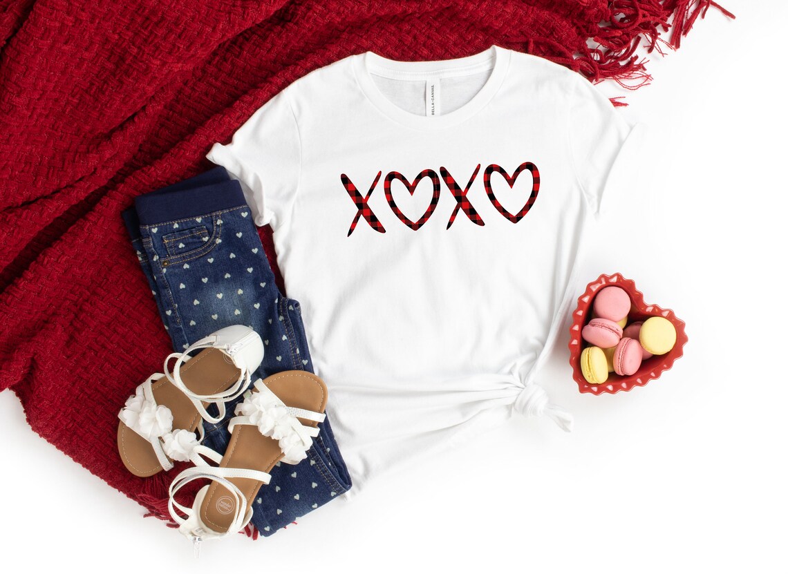 XOXO Shirt, Buffalo Plaid Valentines Day Shirts