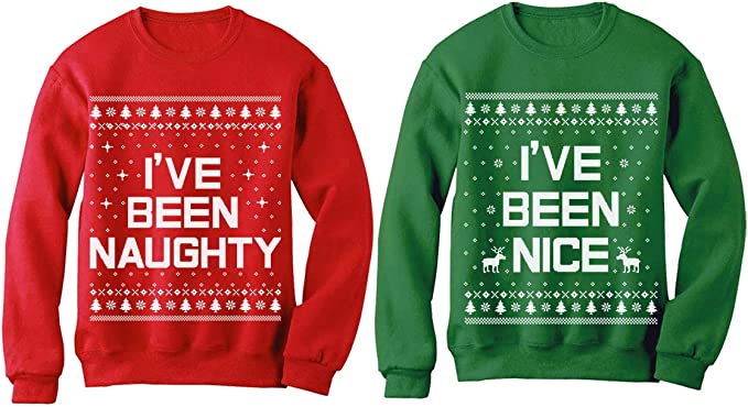 Xmas Nice & Naughty List Ugly Christmas Set Funny Holiday