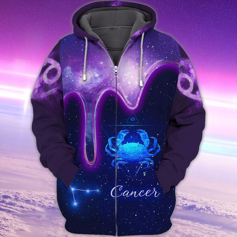 Zodiac Cancer Beautiful Purple In The Space