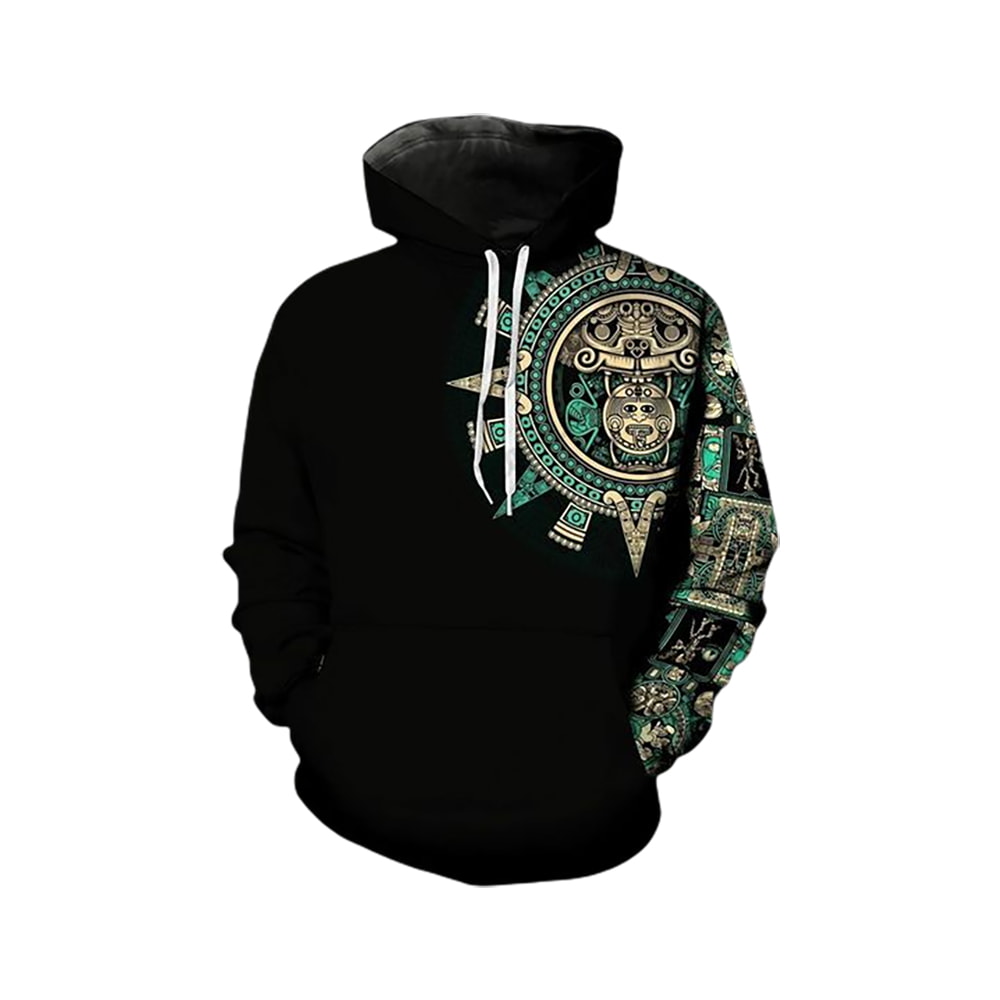 Amazing Aztec Emerald Half 3D Hoodie, T-Shirt, Zip Hoodie, Sweatshirt For Men and Women