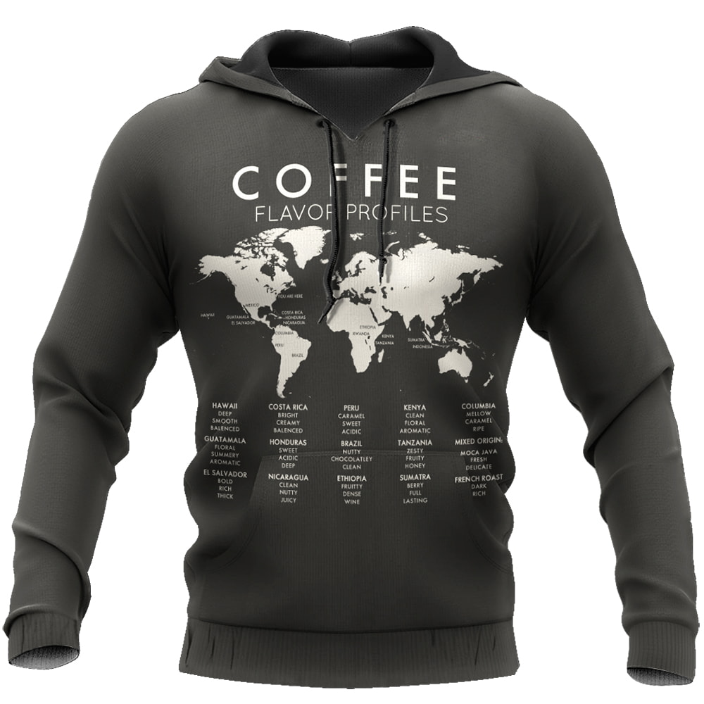 Beautiful Maps Coffee World Differences Between Types Of World Coffee 3D Hoodie, T-Shirt, Zip Hoodie, Sweatshirt For Men and Women