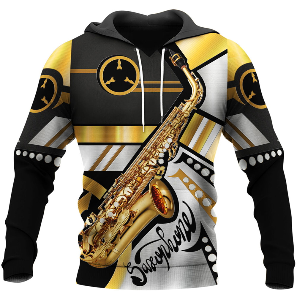 Beautiful Saxophone Gold 3D Hoodie, T-Shirt, Zip Hoodie, Sweatshirt For Men and Women