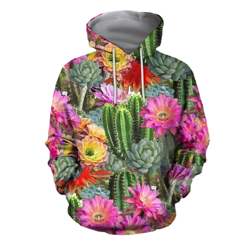 Colorful Amazing Beautiful Cactus Flower 3D Hoodie, T-Shirt, Zip Hoodie, Sweatshirt For Men and Women