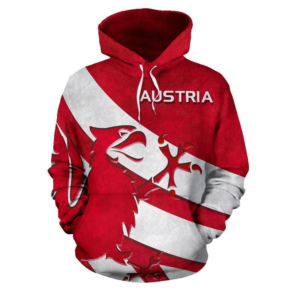 Amazing Grunge Crisom Austrian Eagle Red 3D Hoodie, T-Shirt, Zip Hoodie, Sweatshirt For Men and Women