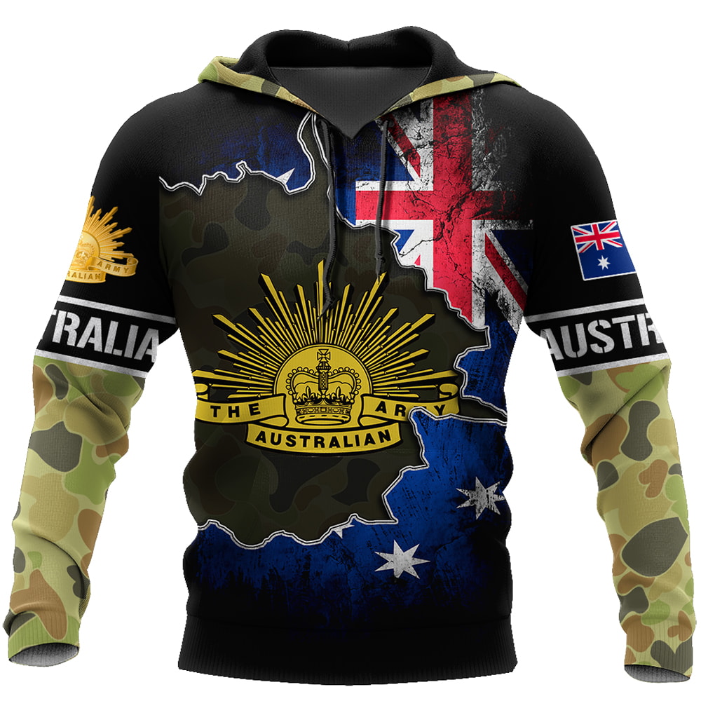 Anzac Day The Australian Army Map 3D Hoodie, T-Shirt, Zip Hoodie, Sweatshirt For Men and Women