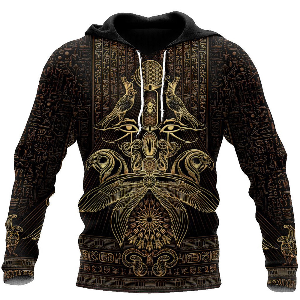 Awesome Egypt The Auspices Of Horus Golden 3D Hoodie, T-Shirt, Zip Hoodie, Sweatshirt For Men and Women