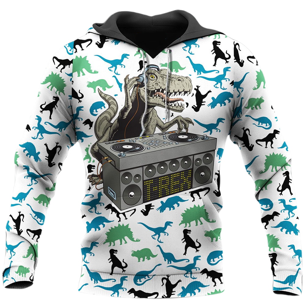 DJ Dinosaur 3D T-Shirt, Hoodie, Zip Hoodie, Sweatshirt For Mens And Womans