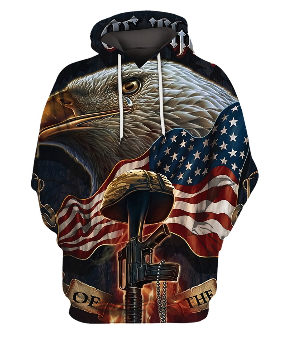 Bald Eagle Home Of The Free 3D T-Shirt, Hoodie, Zip Hoodie, Sweatshirt For Mens And Womans