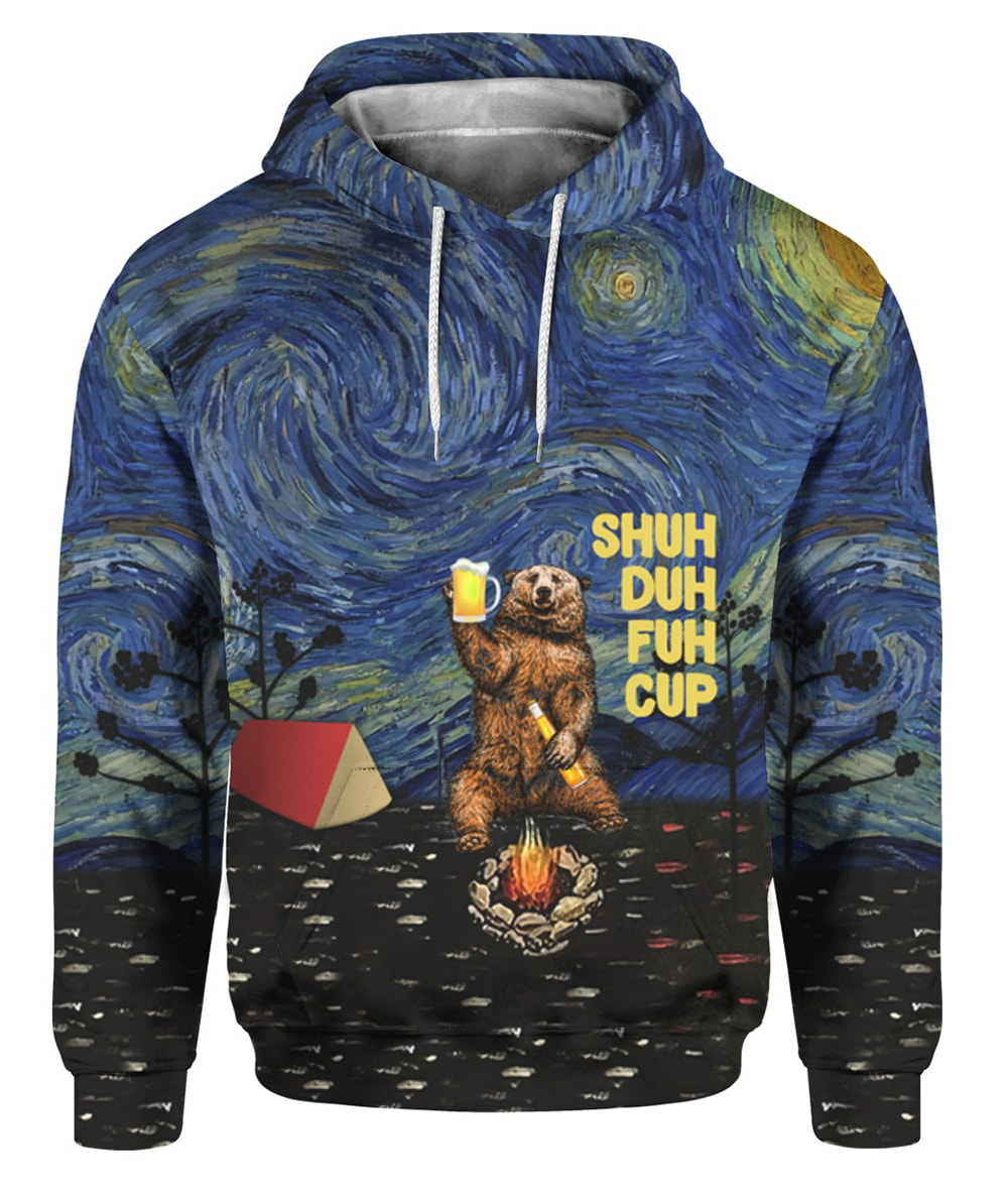 Beautiful Blue Sky With Drunk Bear 3D T-Shirt, Hoodie, Zip Hoodie, Sweatshirt For Mens And Womans