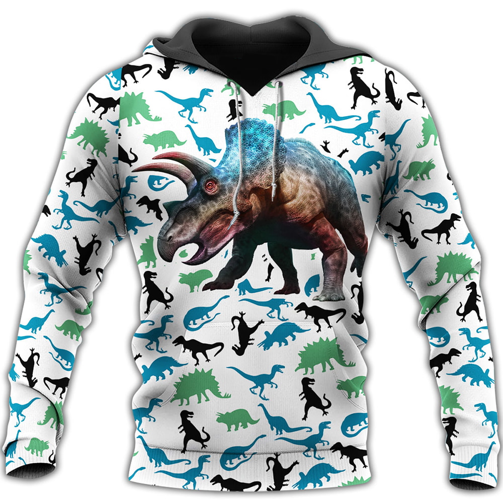 Colorful Dinosaur Pattern 3D T-Shirt, Hoodie, Zip Hoodie, Sweatshirt For Mens And Womans