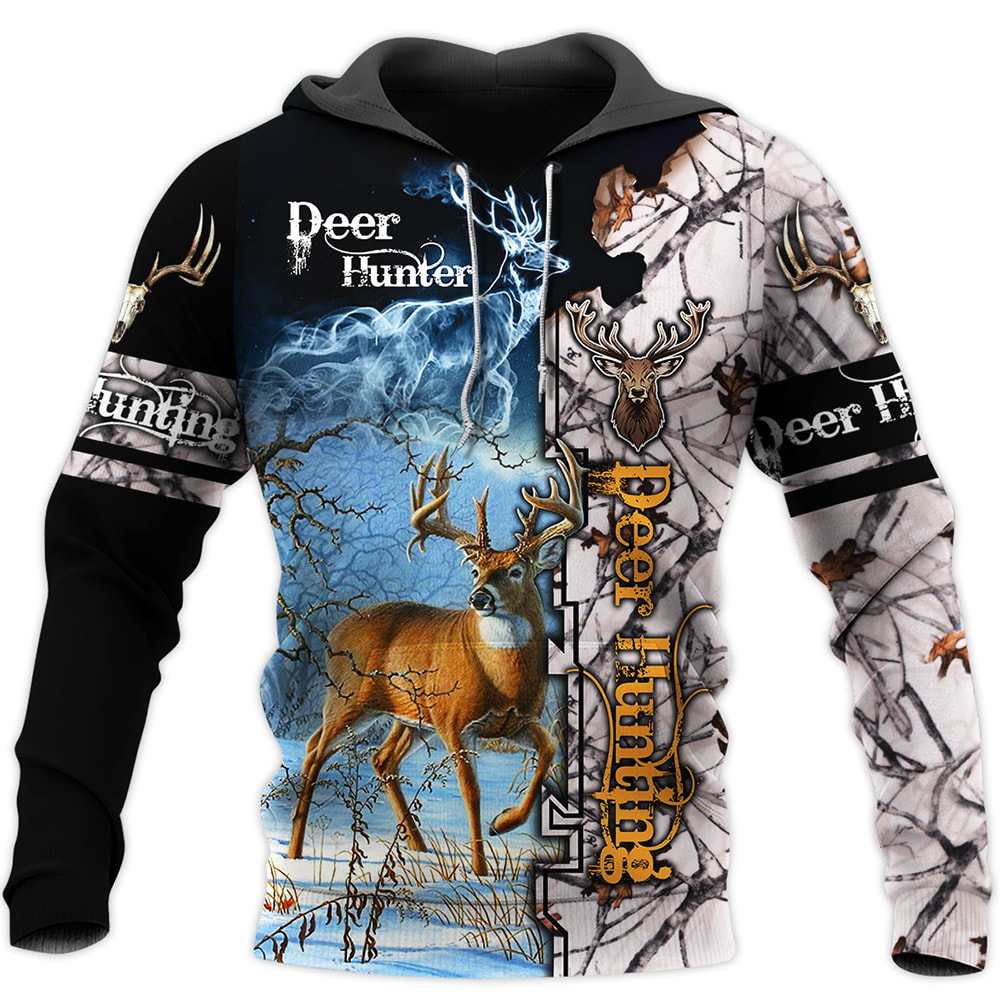 Deer Hunting In The Winter 2 3D T-Shirt, Hoodie, Zip Hoodie, Sweatshirt For Mens And Womans
