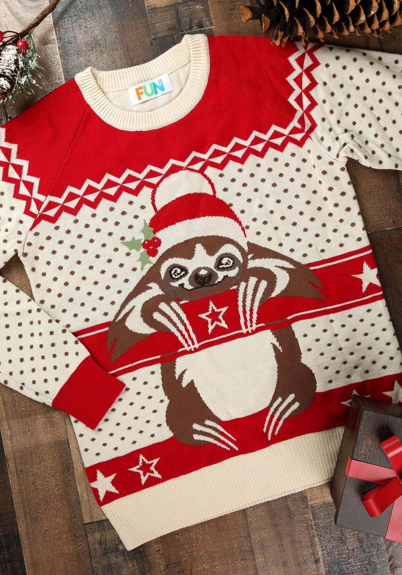 Sloth Adult Cute Christmas Sweater