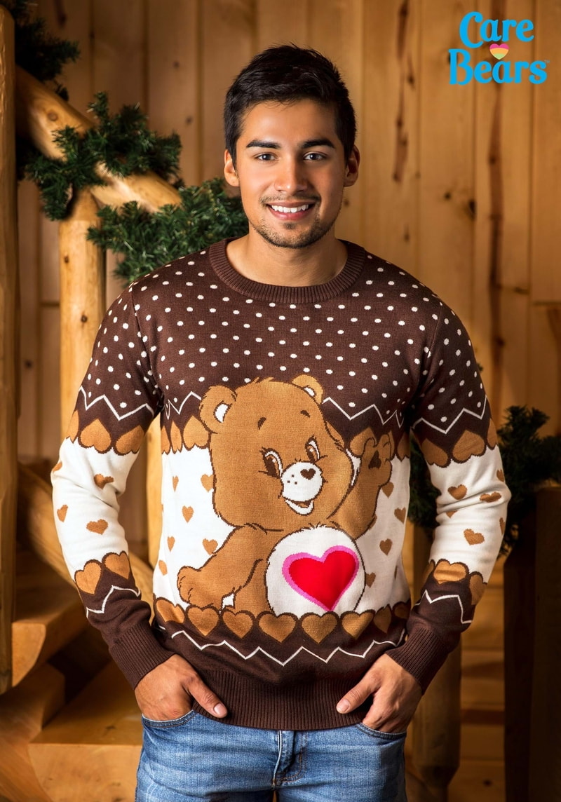 Tenderheart Bear Adult Care Bears Ugly Christmas Sweater