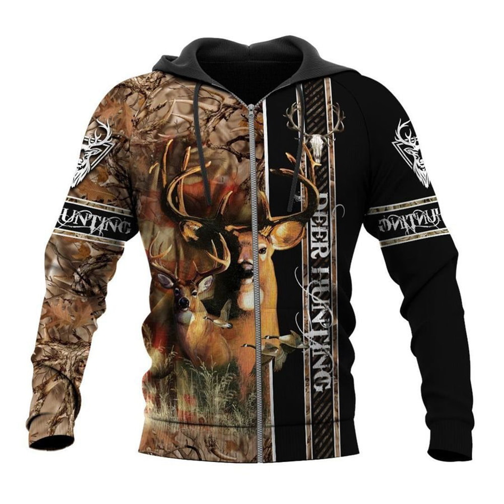 Deer Hunting Tropical Forest 3D Hoodie, T-Shirt, Zip Hoodie, Sweatshirt For Men And Women