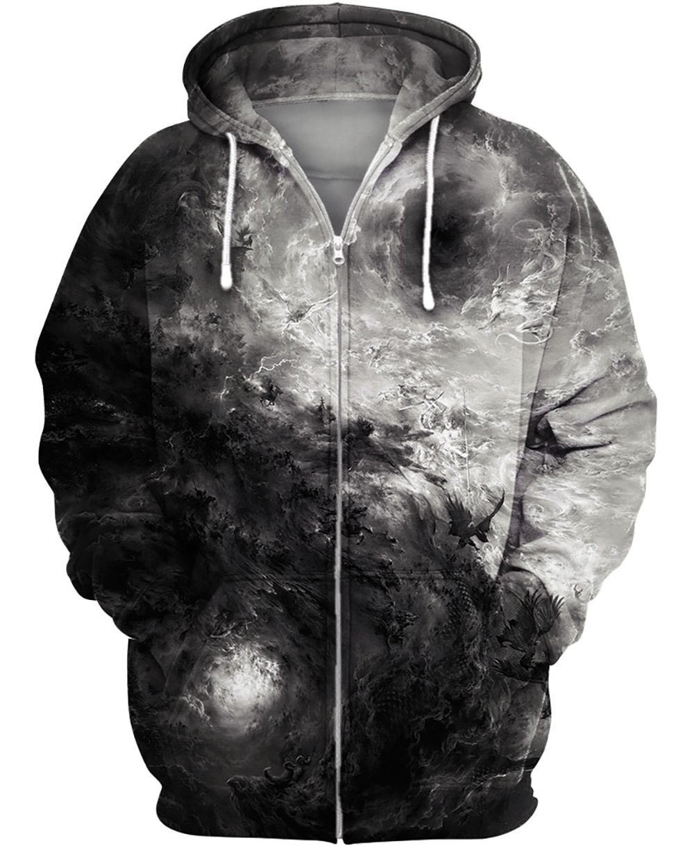Amazing Cloud Yin Yang In The Sky 3D Hoodie, T-Shirt, Zip Hoodie, Sweatshirt For Men and Women